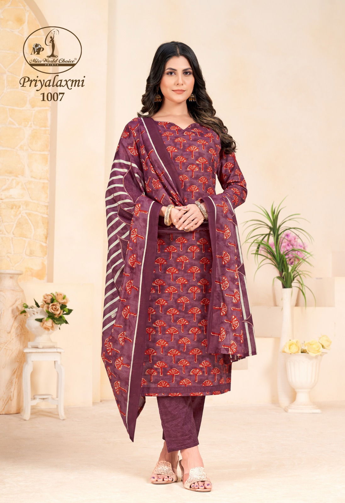 Choice Priyalaxmi Vol 1 Miss World Cotton Dress Material Wholesale Shop In Surat
